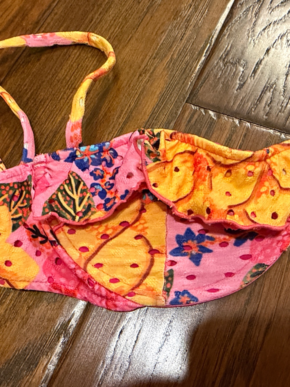 FARM Rio Pink & Orange Floral Ruffle Bikini - Picture 4 of 5